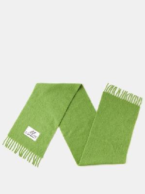 Marni - Logo-patch Alpaca-blend Scarf - Mens - Green - ONE SIZE