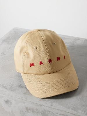 Marni - Logo-embroidered Cotton-canvas Baseball Cap - Mens - Beige - L