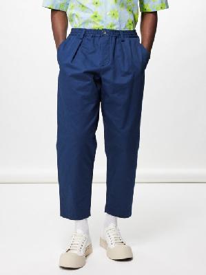 Marni - Elasticated-waist Cotton-gabardine Trousers - Mens - Navy - 44 EU/IT