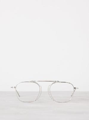 Matsuda - Aviator Titanium Glasses - Mens - Silver - ONE SIZE