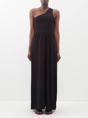 Matteau - One-shoulder Jersey Dress - Womens - Black - 1