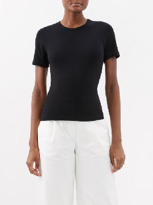 Matteau - Fitted Organic Cotton-blend Jersey T-shirt - Womens - Black - 1