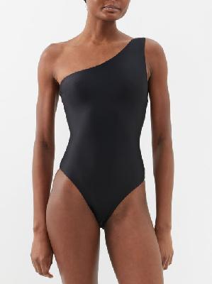 Matteau - One-shoulder Recycled-fibre Blend Swimsuit - Womens - Black - 2