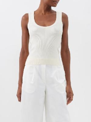 Matteau - Scoop-neck Ribbed-knit Tank Top - Womens - Ivory - 3