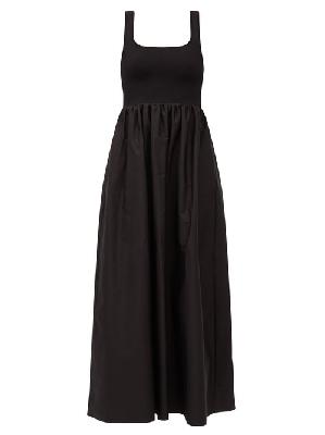 Matteau - The Knit And Cotton Maxi Dress - Womens - Black - 1