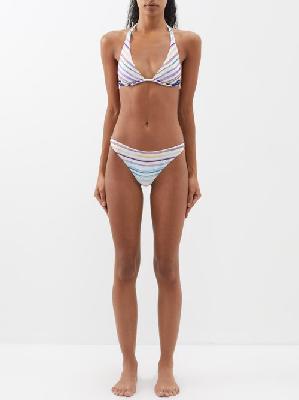Missoni - Crochet-knit Triangle Bikini - Womens - Multi Stripe - 36 IT