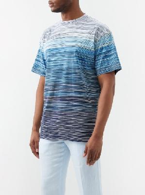 Missoni - Space-dyed Cotton-jersey T-shirt - Mens - Blue Multi - L