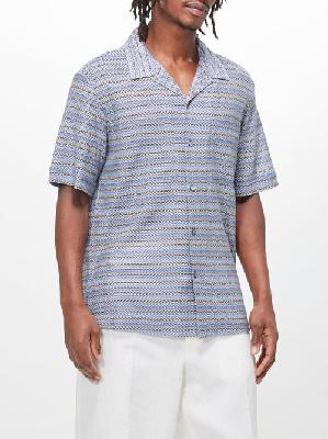 Missoni - Zigzag Cotton-blend Shirt - Mens - Blue Multi - 46 EU/IT