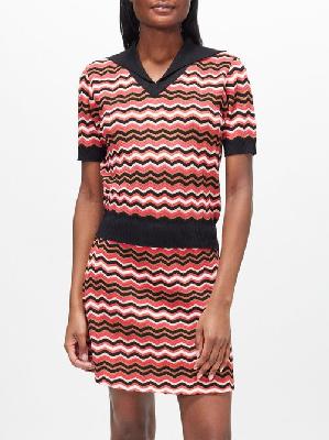 Missoni - Zigzag-knit Cotton-blend Top - Womens - Black Multi - 36 IT