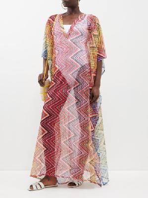 Missoni - Zigzag Sheer Knitted Kaftan - Womens - Multi - L