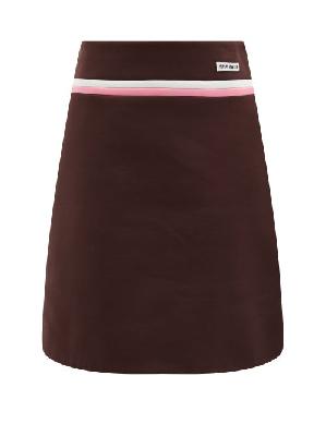 Miu Miu - Technical Fleece Mini Skirt - Womens - Brown - 36 IT