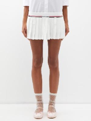 Miu Miu - Pleated Technical-jersey Tennis Mini Skirt - Womens - White - 42 IT