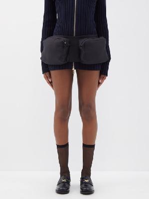 Miu Miu - Double-pocket Mini Skirt - Womens - Black - 38 IT
