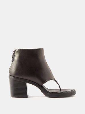 Miu Miu - Toe-post 80 Leather Ankle Boots - Womens - Black - 36 EU/IT