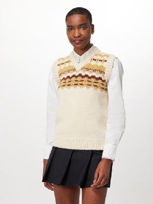 Molly Goddard - Gabi Fair Isle-intarsia Lambswool Sweater Vest - Womens - Cream - S