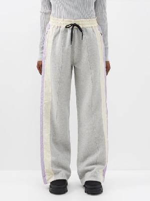 Moncler Grenoble - Striped Cotton-blend Jersey Track Pants - Womens - Light Grey - XS