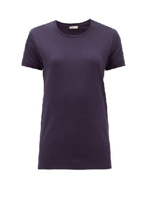 Moncler - Logo-appliqué Cotton-jersey T-shirt - Womens - Navy - XS