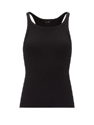 Moncler - Logo-print Ribbed Cotton-blend Tank Top - Womens - Black - M