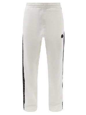 Moncler - Logo Striped Cotton-jersey Track Pants - Mens - Black - S