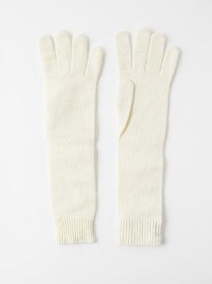 Moncler - Longline Wool-blend Gloves - Womens - Ecru - ONE SIZE
