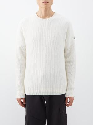 Moncler - Logo-patch Wool-blend Sweater - Mens - Cream - 3XL
