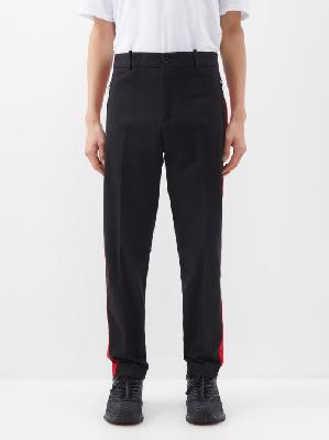 Moncler - Striped Cotton-blend Track Pants - Mens - Black - 42 EU/IT