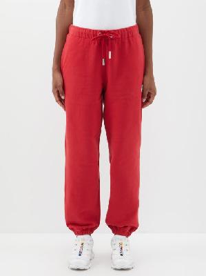 Moncler - Logo-patch Cotton-jersey Track Pants - Womens - Red - L