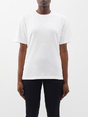 Moncler - Logo-embroidered Cotton-jersey T-shirt - Womens - White - L