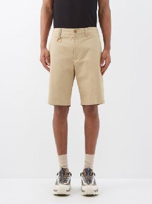 Moncler - Logo-plaque Cotton-gabardine Shorts - Mens - Beige - 44 EU/IT