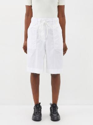 Moncler - Drawstring Cotton-blend Poplin Shorts - Womens - White - 38 IT