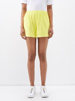 Moncler - Logo-patch Cotton-blend Terry Shorts - Womens - Yellow - L