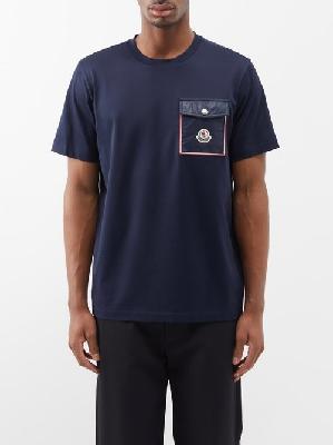 Moncler - Flap-pocket Cotton-jersey T-shirt - Mens - Navy - S