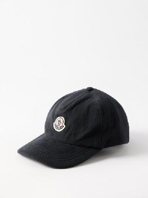 Moncler - Logo-patch Cotton-fleece Baseball Cap - Mens - Navy Multi - ONE SIZE