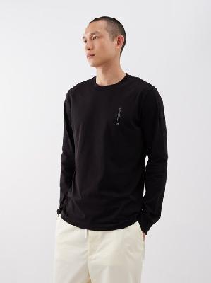 Moncler - Logo-print Cotton-jersey Long-sleeved T-shirt - Mens - Black - 3XL