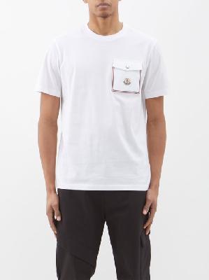 Moncler - Flap-pocket Cotton-jersey T-shirt - Mens - White - S