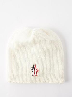 Moncler - Grenoble Logo-patch Beanie - Womens - Off White - ONE SIZE