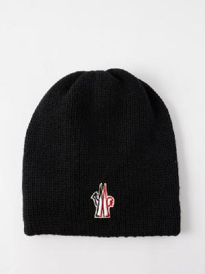 Moncler - Grenoble Logo-patch Beanie - Womens - Black - ONE SIZE