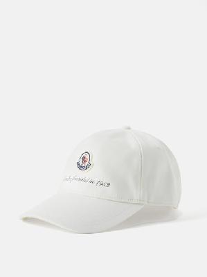 Moncler - Logo-patch Cotton-canvas Baseball Cap - Mens - White - ONE SIZE