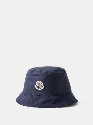 Moncler - Reversible Logo-patch Canvas Bucket Hat - Mens - Navy - L