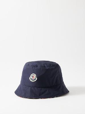 Moncler - Reversible Logo-patch Canvas Bucket Hat - Mens - Dark Blue - L