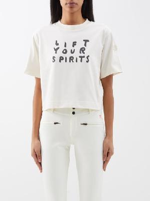 Moncler - Lift Your Spirits-print Cotton-jersey T-shirt - Womens - White - XXL