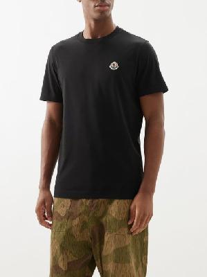 Moncler - Classic Logo-patch Short-sleeve T-shirt - Mens - Black - L