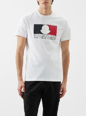Moncler - Logo-print Cotton-jersey T-shirt - Mens - White - S