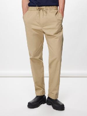 Moncler - Drawstring-waist Cotton-gabardine Trousers - Mens - Beige - 44 EU/IT
