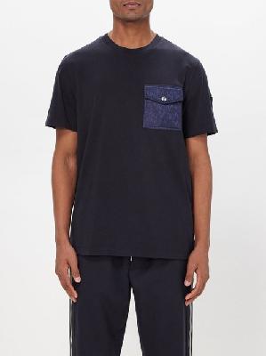 Moncler - Flap-pocket Jersey T-shirt - Mens - Navy - L