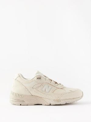 New Balance - Made In Uk 991 Leather And Mesh Trainers - Womens - Cream White - 3 UK