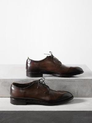 Officine Creative - Signature 001 Leather Derby Shoes - Mens - Dark Brown - 40 EU