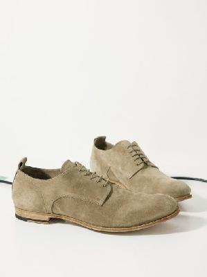 Officine Creative - Stereo 003 Suede Oxford Shoes - Mens - Light Khaki - 40 EU