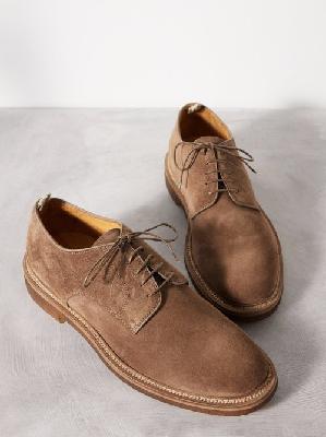 Officine Creative - Hopkins Crepe 115 Suede Derby Shoes - Mens - Light Brown - 40 EU