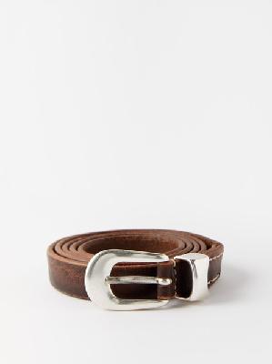 Our Legacy - Distressed-leather Belt - Mens - Brown - 100 EU